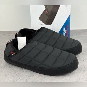 Gerry Black Men's Puff Shoe Fleece Lining Collapsible Heel Rubber Outsole Sz 9